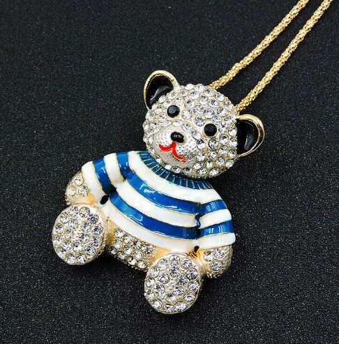 Betsey johnson teddy bear necklace on sale