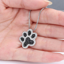 Rhinestone Dog Paw Necklace