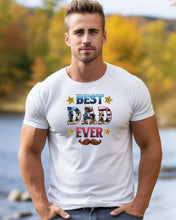Best Dad Ever Tee w/Mustache and American Flag