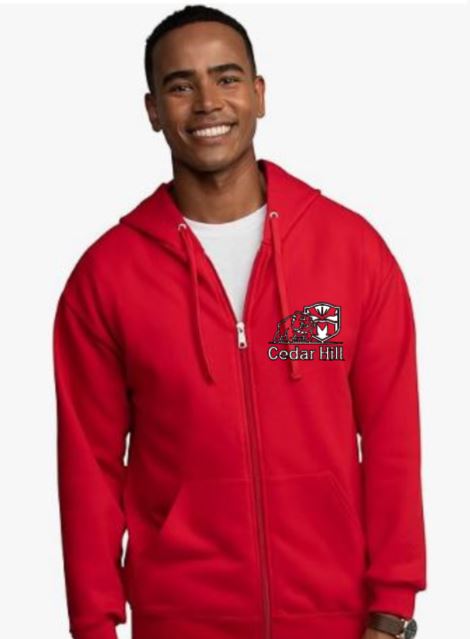 Cedar Hill Mascot Zip-Up Hoodie - ADULT & YOUTH