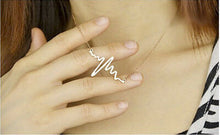 Heartbeat - EKG Necklace - Choice of Gold or Silver color