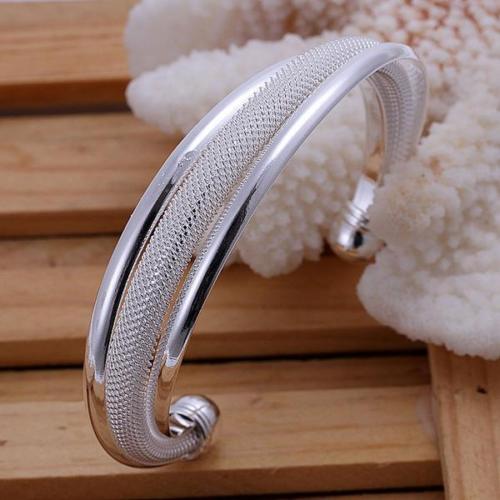Triple Cuff Silver Plated Mesh Bracelet