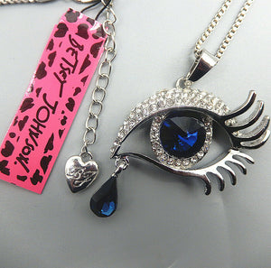 Betsey Johnson Evil Eye Necklace - Silvertone