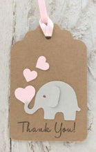 Favor Tag - Elephant - Thank You - Choice of color (set of 24)