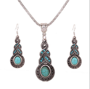 Tibetan Turquoise Necklace and Earring Set