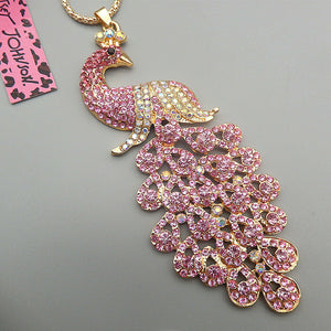 Betsey Johnson Peacock Necklace - Baby Pink