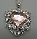 Betsey Johnson Chunky Heart Necklace - Silvertone