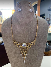 Circle Rhinestone Necklace & Earring Set