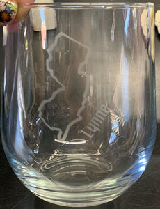 Etched New Jersey Stemless Wine Glasses