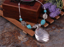 Turquoise Oval Pendant Necklace