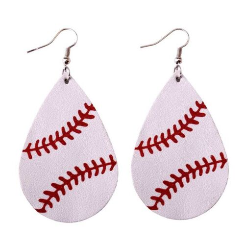 Baseball Faux Leather Earrings