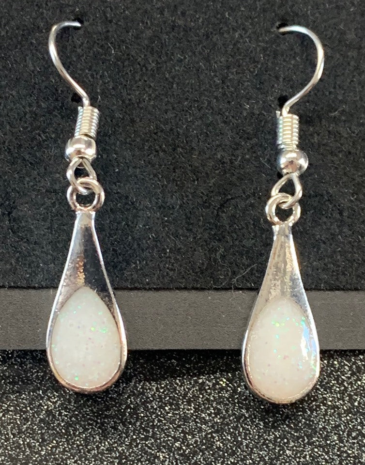 Fire Opal Glitter Earrings