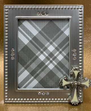 Frame with Cross and Rhinestones