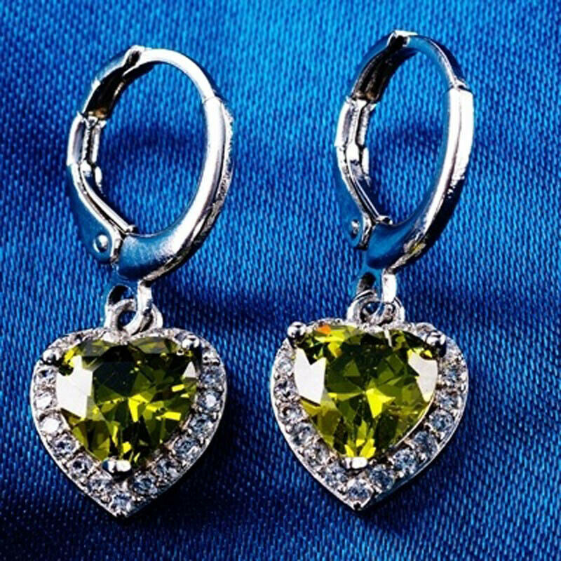 Peridot Heart Earrings