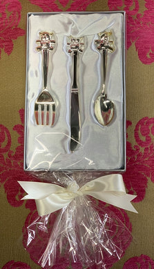 Silver Plated Teddy Bear Cutlery Set