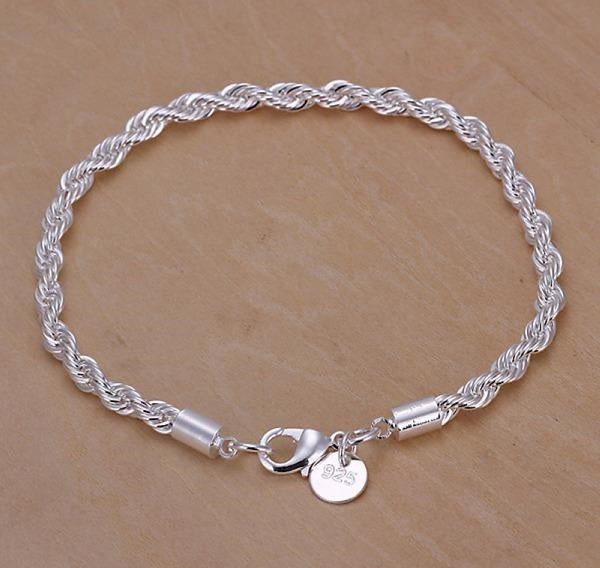 Silver Rope Bracelet, 8