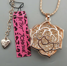 Betsey Johnson 3D Rose with Rhinestones