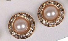 Pearl Set in Rhinestone Halo Earrings