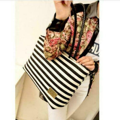 Striped Canvas Mini-Tote