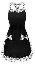 Black & White Apron with Polka Dots - Double Bow