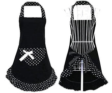 Black Apron with Polka Dots - Single Bow