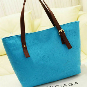Blue Faux Leather Bag/Tote or Stroller Bag