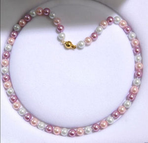 Pink & White Pearl Necklace