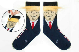 Trump Socks with Combable Hair