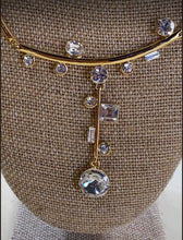 Geometric Rhinestone Necklace & Earring Set