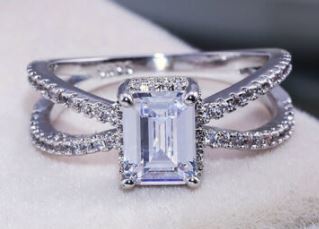 Criss Cross Engagement Ring - Size 8