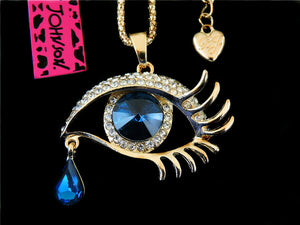 Betsey Johnson Evil Eye Necklace - Goldtone