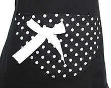 Black Apron with Polka Dots - Single Bow