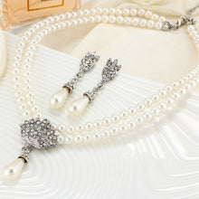 Pearl and Zircon Wedding Set