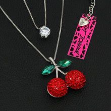 Cherry and Crystal Double Necklace