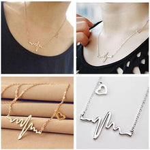 Heartbeat - EKG Necklace - Choice of Gold or Silver color