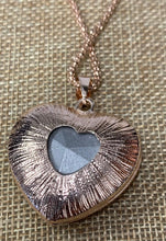 Betsey Johnson 3D Heart Necklace with Aqua Stone
