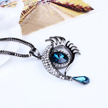 Evil Eye Teardrop Necklace - Silvertone