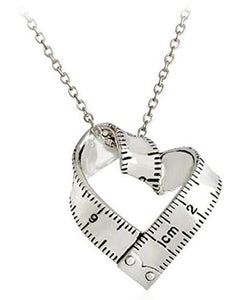 Necklace with Ruler heart Charm (choice of finish)