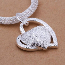 Heart in Heart Necklace with Mesh Chain