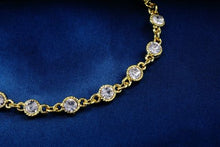Round Crystal Bracelet - Gold tone