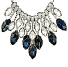 Blue and Crystal Teardrop Necklace