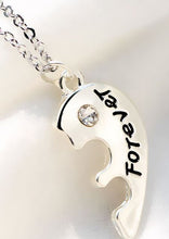BFF for 3 Best Friends - Heart Puzzle with Clear Crystals (3 pc Set)