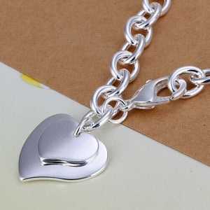 Double Heart Chain Bracelet
