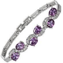 Amethyst and White Topaz (Simulated) Bracelet
