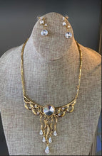 Circle Rhinestone Necklace & Earring Set