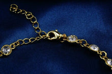 Round Crystal Bracelet - Gold tone