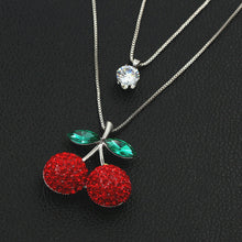 Cherry and Crystal Double Necklace