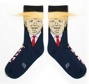 Trump Socks with Combable Hair