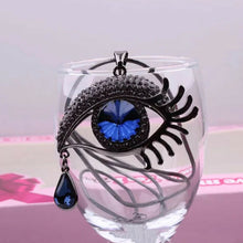 Evil Eye Teardrop Necklace - Silvertone