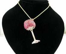Betsey Johnson Wine Glass Necklace - Pink/White